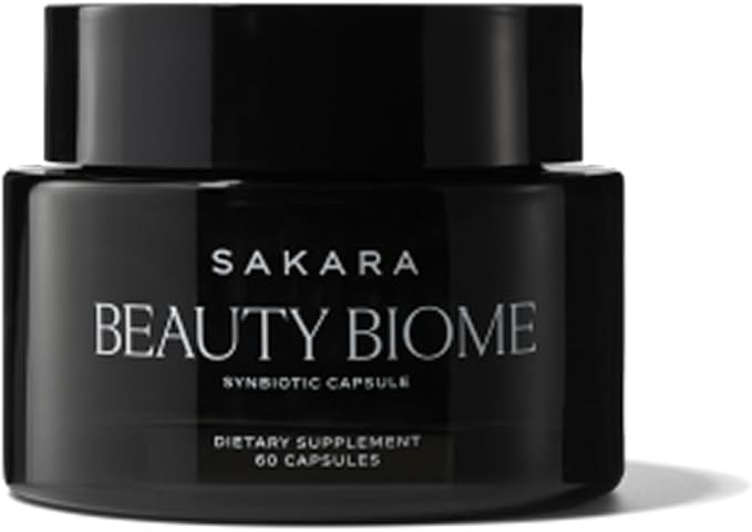 Sakara Beauty Biome – Daily Synbiotic for Skin & Gut Health with Probiotics, Dermaval®, Vitamins A, D, E, Antioxidants, Prebiotics & Enzymes – Supports Clear, Radiant, Hydrated Skin – 60 Capsules
