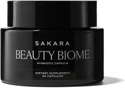 Sakara Beauty Biome – Daily Synbiotic for Skin & Gut Health with Probiotics, Dermaval®, Vitamins A, D, E, Antioxidants, Prebiotics & Enzymes – Supports Clear, Radiant, Hydrated Skin – 60 Capsules