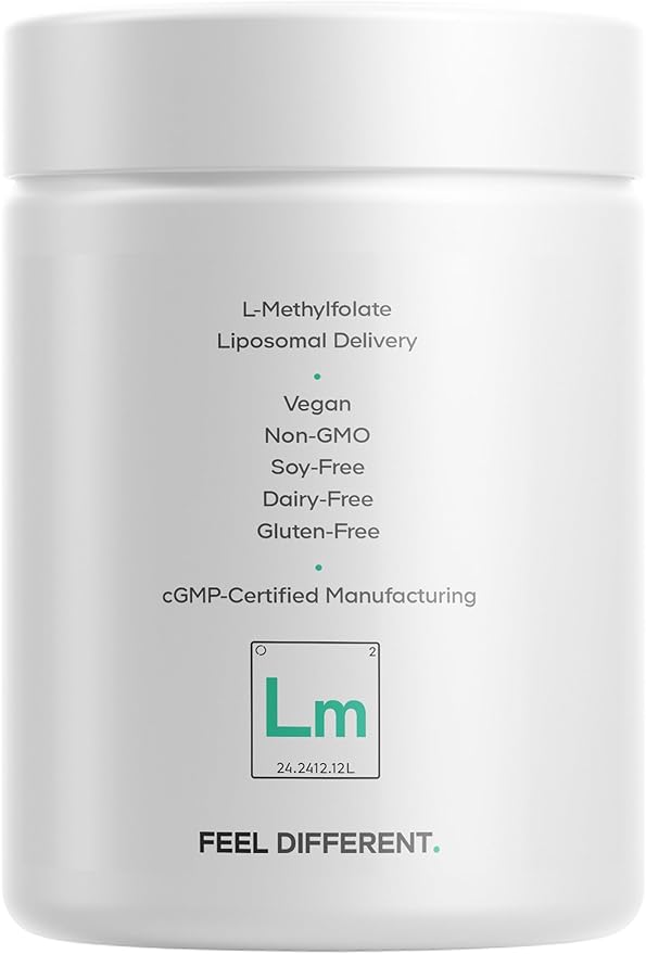 Codeage Liposomal L-Methylfolate 5-MTHF+ - Active Vitamin B9, Methylcobalamin B12, Betaine TMG, B6-2-Month Supply Multivitamins - Liposomal Delivery - Bioavailable B-Vitamin Complex - 60 Capsules