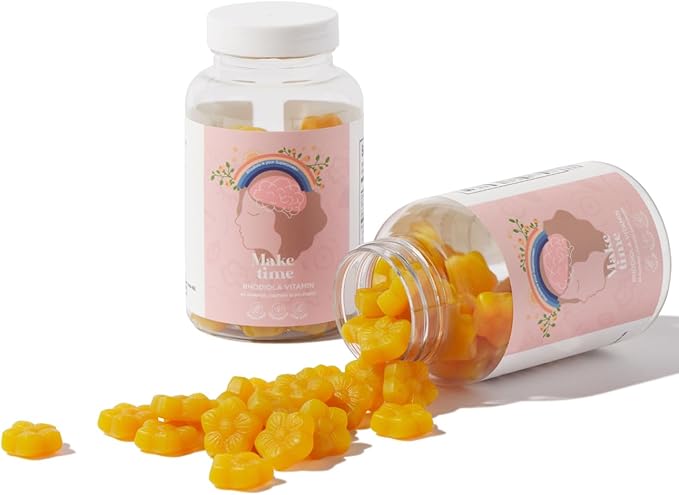 MAKE TIME Women's Rhodiola Gummies for Brain Health and Stress | Maltitol Solution, Isomalt, Pectin, Citric Acid, Sodium Citrate, Vegetable Oil, Carnauba Wax (30 Servings)