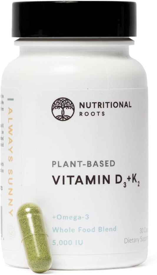 Vitamin D3 & K2-5,000 iu - 1 Billion CFU Probiotics - Algal Omega 3 DHA - Immune Support - Dietary Supplement - Vegan Formula - 1 Month Supply - 30 Capsules