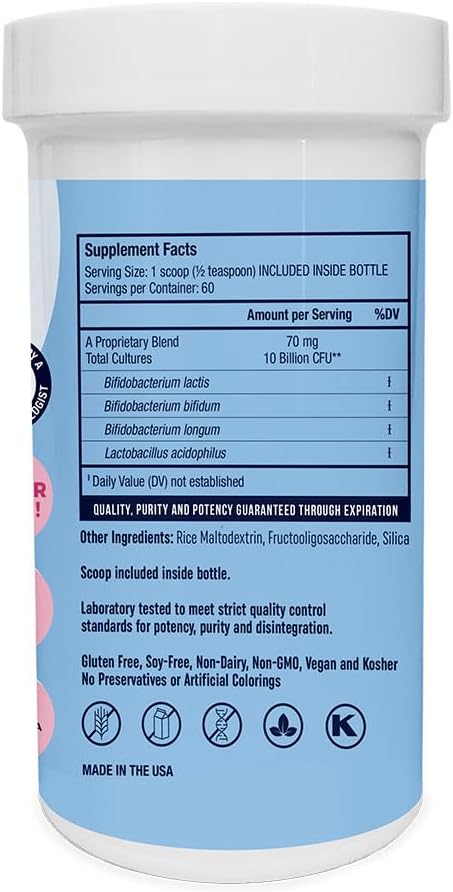 Endomune Jr Advanced Probiotic Powder for Newborns, Infants, Toddlers & Baby | 10 Billion CFUs | 4 Strains Bacteria & FOS Prebiotic | Physician Formulated | 60 Day Supply