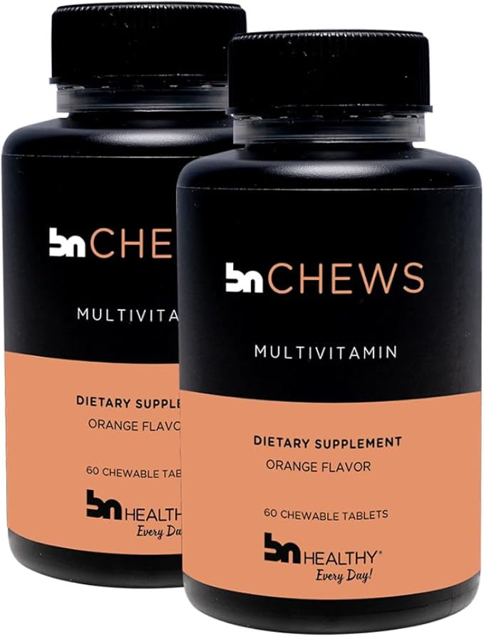 Chewable 2 Pack Bariatric Multivitamin with Iron, Vitamin B12, Delicious Orange Flavor – 120 Ct – 60-120 Day Supply.
