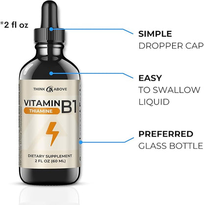 Vitamin B1 Thiamine Mononitrate - Liquid Drops Supplement (2 FL OZ)