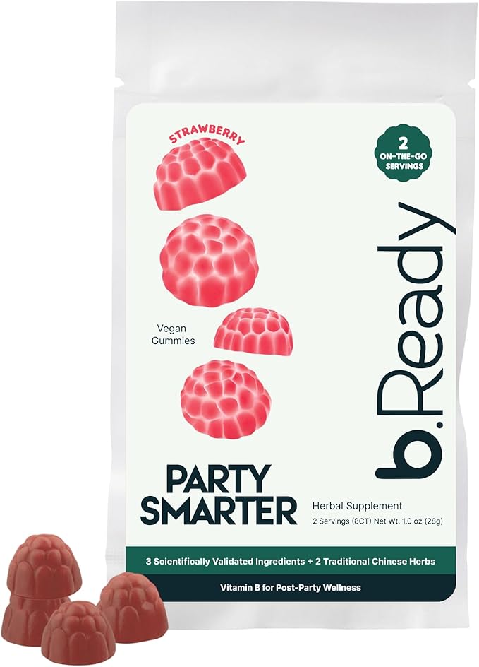 Morning Recovery Gummies for Post-Celebration, Travel & Jet lag Wellness with Vitamin B, Milk Thistle & Prickly Pear | Party Smarter with Strawberry Flavor Vegan Gummies (2 Servings)