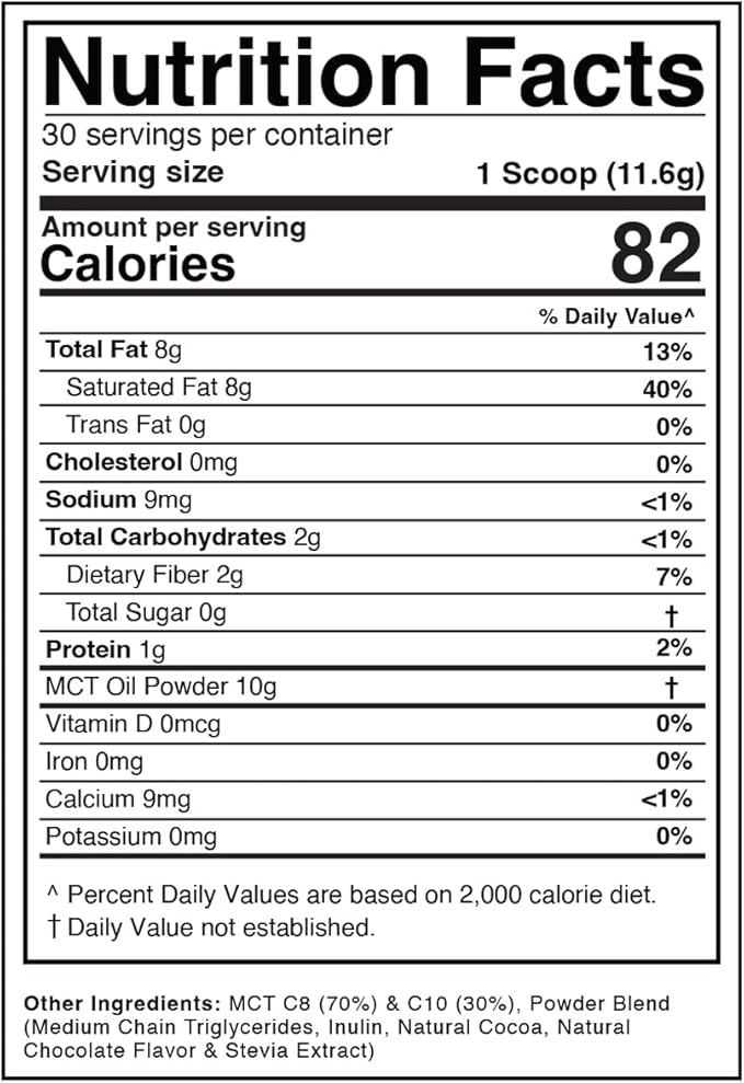 Divine Health Dr. Colbert's Keto Zone MCT Oil Powder | Dutch Chocolate Flavor | 70% C8 | 30% C10 | All Natural Keto Approved for Ketosis | 0 Net Carbs | Gluten Free | 30 Day Supply | 348g |