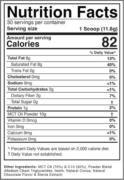 Divine Health Dr. Colbert's Keto Zone MCT Oil Powder | Dutch Chocolate Flavor | 70% C8 | 30% C10 | All Natural Keto Approved for Ketosis | 0 Net Carbs | Gluten Free | 30 Day Supply | 348g |
