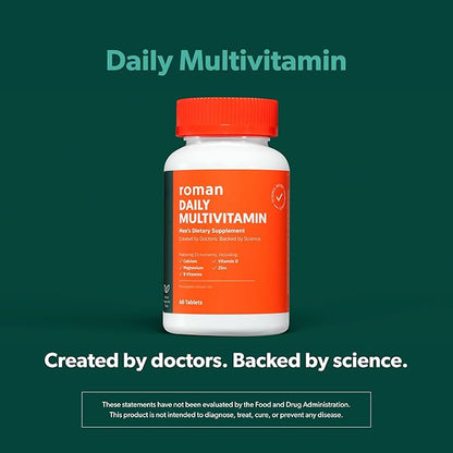 Ro Daily Multivitamin for Men | Supports Physical Activity, Brain + Heart Health, and Immune System with 23 Key Nutrients Including Calcium, Magnesium, and Zinc | 60-Day Supply (120 Tablets)