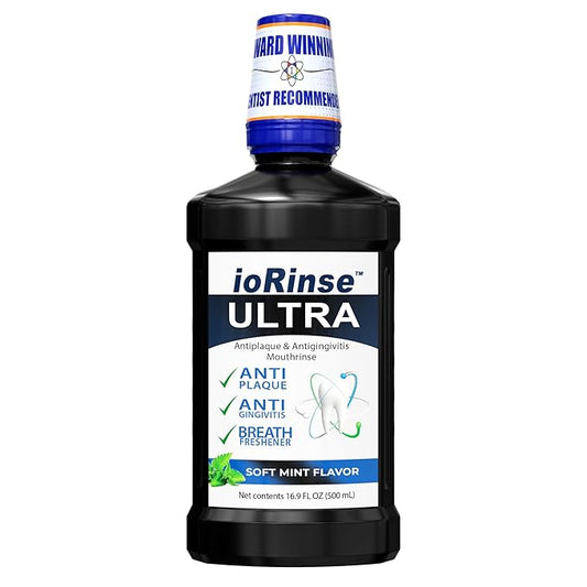 ioRinse Ultra Mouthwash is The Choice of 1,000s of Dentists as The Mouth Wash for Adults and Kids Oral Care and Hygiene. It's an Alcohol Free, Bad Breath Treatment and Gum mouthwash with Xylitol.