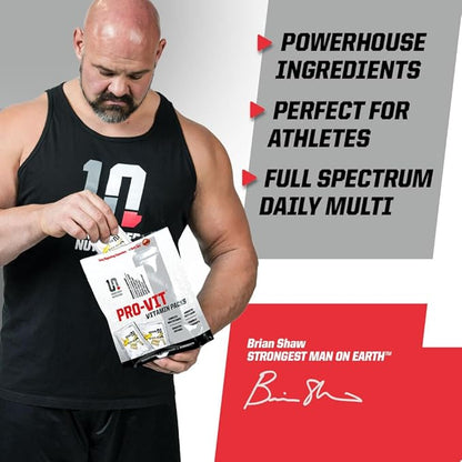 Undefined Nutrition Pro-VIT by Brian Shaw (30 Day Supply) – All-in-One Vitamin & Mineral Supplement Pack for Men & Women - Zinc, Vitamins C, B, D, EFAs, Antioxidants & More – Easy to Swallow