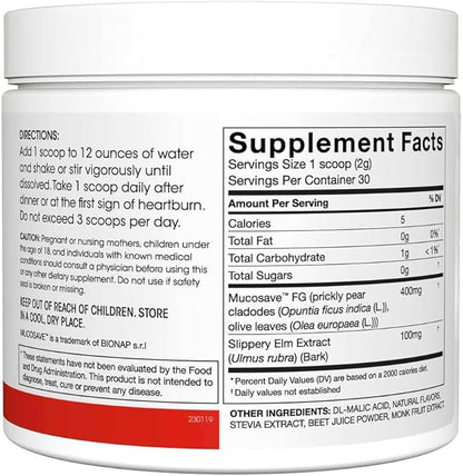 Reflux - Digestive Supplement - Each Tub = 30 Scoops = 30 Servings - Mucosal Support for Acid Issues - with Mucosave FG and Slippery Elm Bark (1 Tub)
