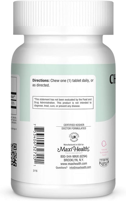 Maxi Health Chewable Vitamin D3 2000 IU Supplement - Delicious Natural Bubble Gum Flavor - Supports Calcium Absorption, Immune and Bone Health in Adult Women, Men, Children & Toddlers - 200 Chews