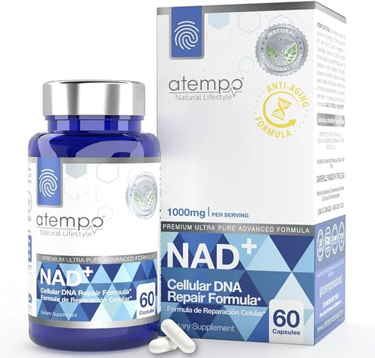 NAD+ Supplement 1000 mg High Absorption – Supports Energy, Cellular Health, Brain Function, and Healthy Aging – Pure NAD Formula with 60 Capsules