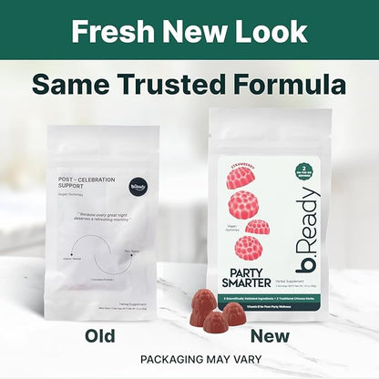 Morning Recovery Gummies for Post-Celebration, Travel & Jet lag Wellness with Vitamin B, Milk Thistle & Prickly Pear | Party Smarter with Strawberry Flavor Vegan Gummies (2 Servings)
