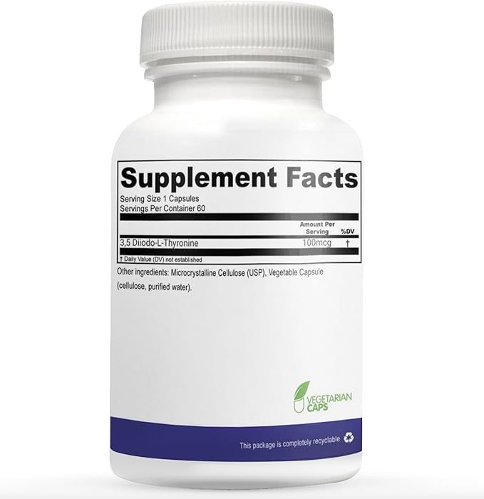 Bioidentical T2 - Integrative Thyroid Support - Promotes Metabolism & Energy - Non-GMO, Clean Formula - 60 Capsules (2 mo Supply)