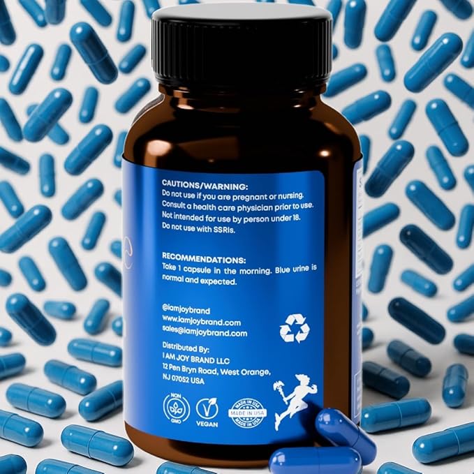 Methylene Blue Capsules (USP Pharma Grade) with NAC for Antioxidant Support, Vitamin C for Absorption, Beet Root for Blood Flow, Cognitive Brain Boost, Memory, Focus & Energy 60ct