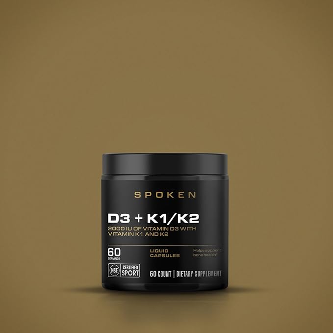 Vitamin D3 with K1 and K2, Supports Strong Bones and Muscles, 60 Day Supply