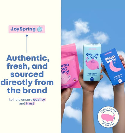 JoySpring Burst B12 Drops - Vitamin B Complex for Kids (2 fl oz) B2, B6, B5 + Methylcobalamin B12 Children Supplement to Support Healthy Growth & Development, Vegan B12, Ages 2-16+ | 60 Servings