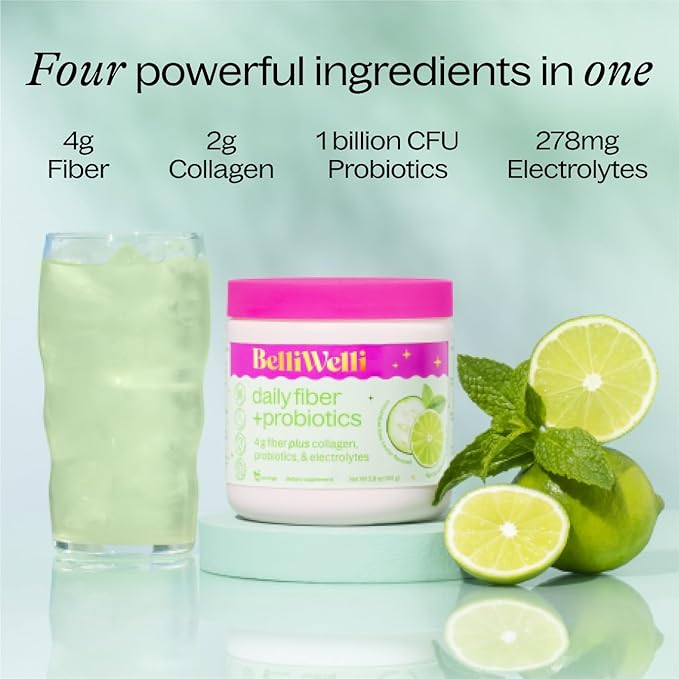 Fiber Supplement for Women & Men – Premium Daily Fiber Powder from Organic Acacia with Added Collagen, Electrolytes & Probiotics – No Bloat, Constipation & Gut Health Support (Cucumber)
