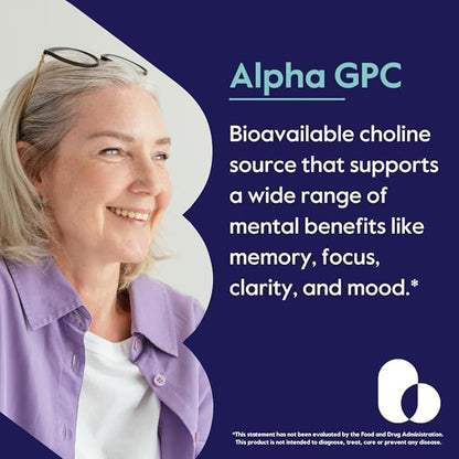 Alpha GPC 600mg per Serving (240 Vegetarian Capsules) (120x2) - No Stearates - Vegan - Non GMO - Gluten Free