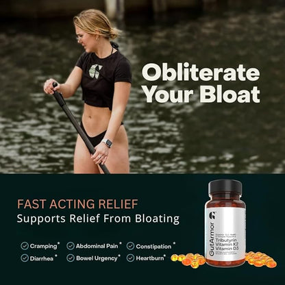 GutArmor Tributyrin Vitamin Complex, 180 Softgels, 350mg Butyrate with D3 3000IU & K2 120mcg, Gut Health Support