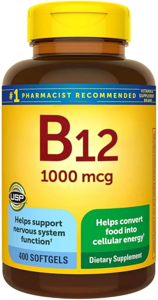 SCHMIDT EMPIRE Vitamin B12 1000 mcg – Energy and Metabolism Dietary Supplement, 400 Softgels (Pack of 1)