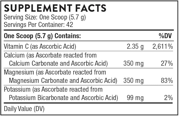 THORNE - Buffered C Powder - Vitamin C (Ascorbic Acid) with Calcium, Magnesium, and Potassium - 8.32 Oz