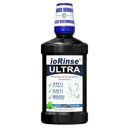 ioRinse Ultra is The Most Dentist-Recommended Periodontal Rinse of its Kind for Adults and Kids Oral Care and Hygiene. No Alcohol Mouthwash, Bad Breath Treatment and Gum Mouthwash with Xylitol. 1L