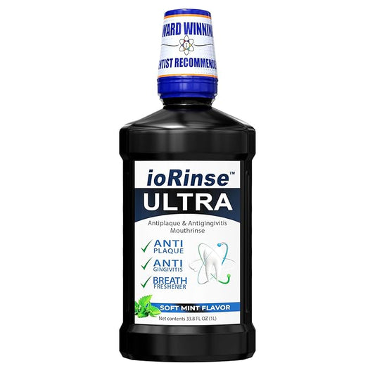 ioRinse Ultra is The Most Dentist-Recommended Periodontal Rinse of its Kind for Adults and Kids Oral Care and Hygiene. No Alcohol Mouthwash, Bad Breath Treatment and Gum Mouthwash with Xylitol. 1L