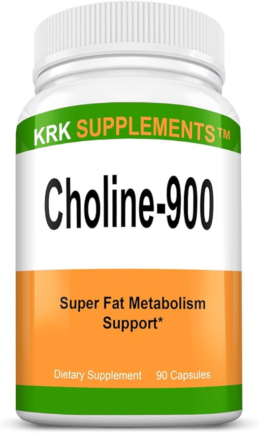 Choline Bitartrate 900mg per serving 90 capsules KRK SUPPLEMENTS