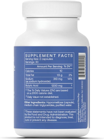 BodyBio Butyrate - Postbiotic for Gut Health, Digestive Support, Bloat, Gas & Constipation Relief, Leaky Gut Repair - Sodium + Butyric Acid Supplement for GI Wellness