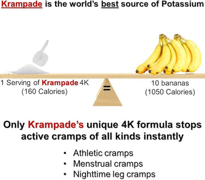 Electrolytes Powder Potassium Supplement - 4000 mg K+, >4X More Than Coconut Water | Instant Cramp Relief | Hydration Powder