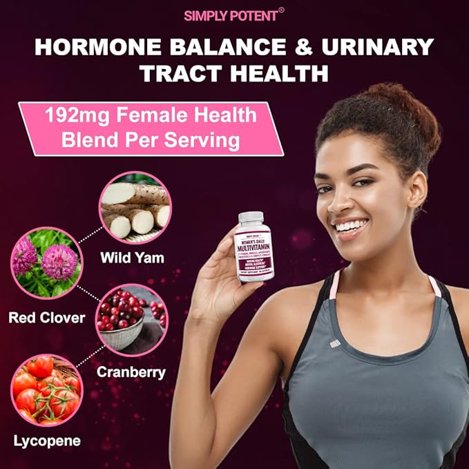 Multivitamin for Women, 37 Multi Vitamins with Minerals, Vitamins A C D E, Biotin, B12, Folate, Zinc, Magnesium, Calcium, Green Tea for Hair, Skin, Nails, Energy, Immune & Hormone Support, 60 Capsules