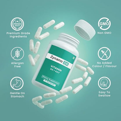 DK | Vegan Vitamin D3 10000 IU, Vitamin K2 120 Mcg with MCT Powder, Vegetarian Vitamin D3 K2 for Women and Men,Lichen Vitamin D3-60 Cap