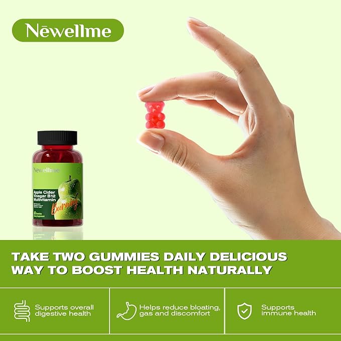 Sugar-Free Apple Cider Vinegar (ACV) Gummies with The Mother & B12, Vegan, Non-GMO, Gluten- & Gelatin-Free, 90 Count, Great Taste, Keto-Friendly