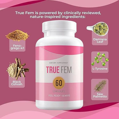 13-in-1 Vitamin, True fem Capsules, Feminine Probiotics Vitamin Capsulas for Women 60 Count