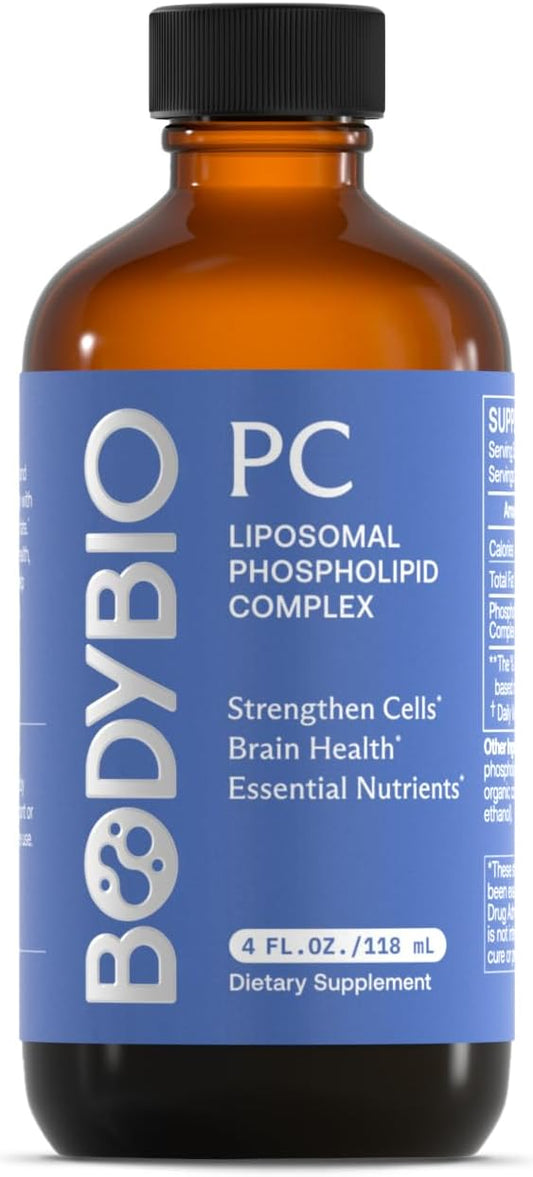 BodyBio PC - Phosphatidylcholine for Brain Health, Mental Clarity, Cognitive Function, Cellular Repair & Healthy Aging, Phospholipid Complex Supplement for Gentle Daily Detox