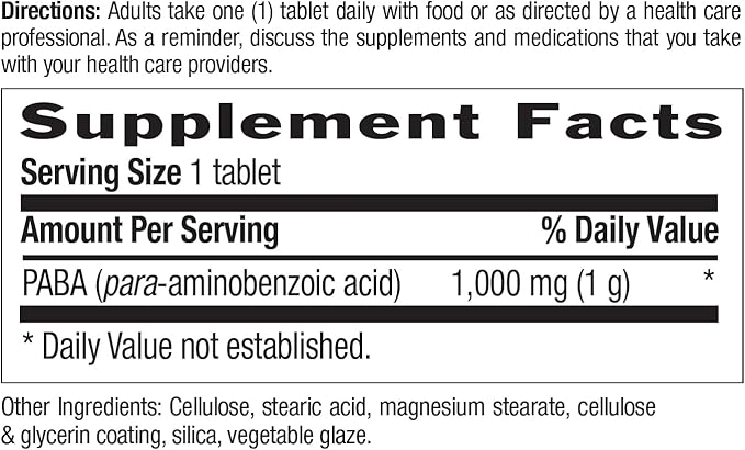 Country Life, Paba 1000Mg, 60 Count
