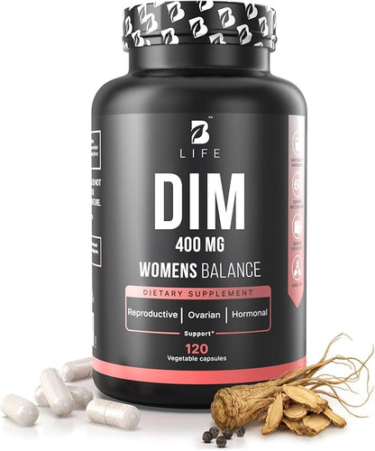 DIM Supplement 400 mg with Myo & D-Chiro Inositol, Dong Quai – Hormone Balance for Women – PCOS Supplements & Fertility Supplements – Inositol Supplement for Women - 120 Caps - 60 Day Supply