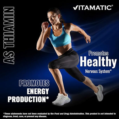 Vitamatic Vitamin B1 (As Thiamine Mononitrate) 100mg – 250 Vegetarian Tablets - 2 Pack Supports Energy Production, Nervous System Function & Heart Health*