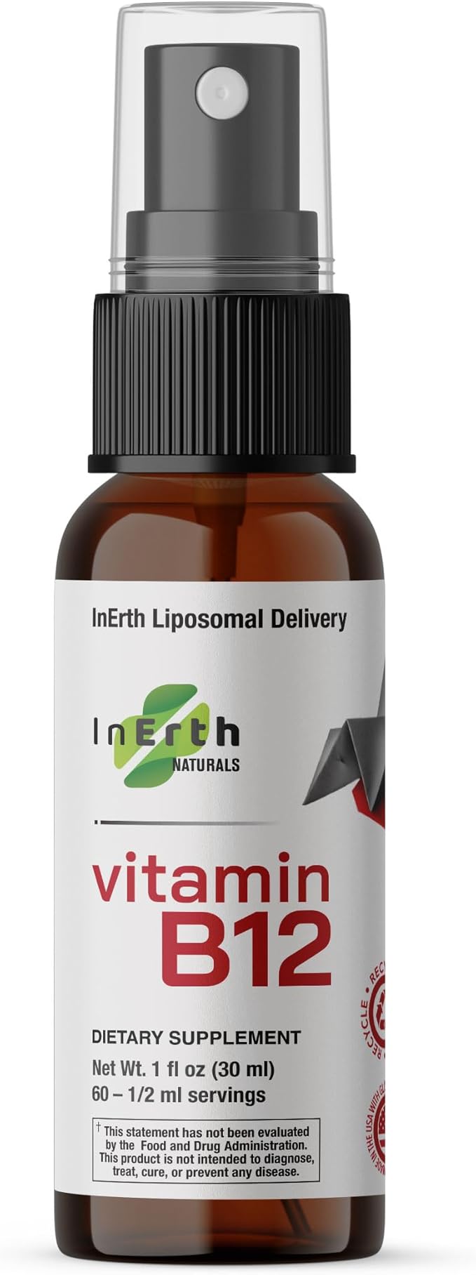InErth Liposomal Vitamin B12 Liquid Drops - 1000 mcg Maximum Absorption Sublingual Methylcobalamin for Energy, Metabolism, Nervous System Immune Support - Vegan VIT B12 Complex Supplement 1 Fl Oz (1)
