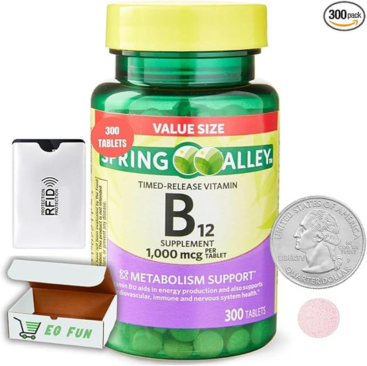 Vitamin B12 Timed-Release Spriing Vallley Tablets Dietary Supplement 1,000 Mcg, 300 Count