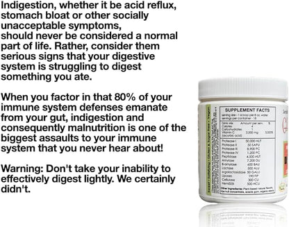 Sufficient C - Glutenizer Force Plus Kiwi-Strawberry Digestive-Ade Drink Mix - Naturally Effective, Premium, Full Spectrum Enzyme Blend with 2,000 mg. Vitamin C - Acid Reflux, Indigestion Solution