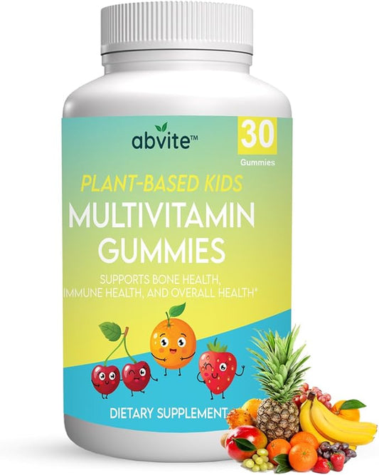 Kids Multivitamin Gummies – Plant-Based Daily Kids Gummy Vitamins with A, C, D, E, B3, B6, B12, Biotin & Inositol – Non-GMO, Gluten-Free – 30 Count (30-Day Supply)
