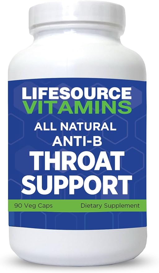 LifeSourceVitamins Throat Support - Anti-B - 90 Caps - Proprietary Formula -LSV, 1 Count (Pack of 1)