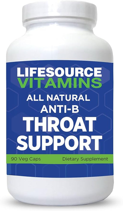 LifeSourceVitamins Throat Support - Anti-B - 90 Caps - Proprietary Formula -LSV, 1 Count (Pack of 1)