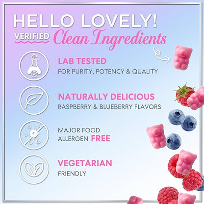 Hair Vitamins Gummies - Biotin 5000 mcg with Vitamin E, C & Zinc, Hair Growth Vitamins for Women & Men - Stronger, Beautiful Hair, Skin & Nails Supplement, Non-GMO & Gluten-Free - 60 Gummy Bears