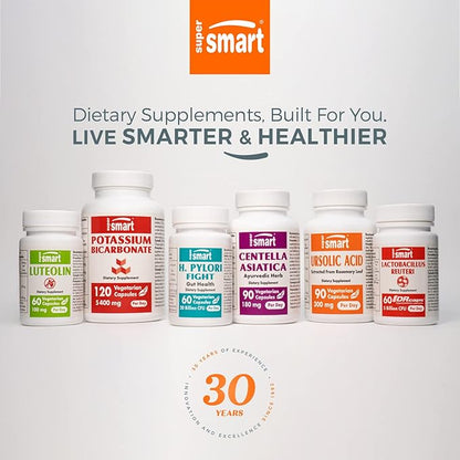 Supersmart - Benfotiamine 320mg per Day (High Potency) - Bioavailable Thiamine - Vitamin B1 Benfotiamine Supplement | Non-GMO & Gluten Free - 120 Vegetarian Capsules