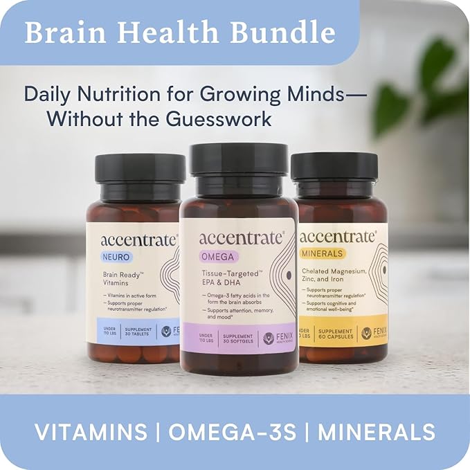 Brain Supplement for Focus, Attention, Mood | Complete Vitamin B Complex | Brain Health | Methylated Multivitamin w/L-Methylfolate (5-MTHF), Cofactors Methyl-B12 & P5P | MTHFR Supplement