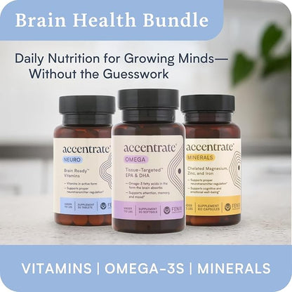 Brain Supplement for Focus, Attention, Mood | Complete Vitamin B Complex | Brain Health | Methylated Multivitamin w/L-Methylfolate (5-MTHF), Cofactors Methyl-B12 & P5P | MTHFR Supplement